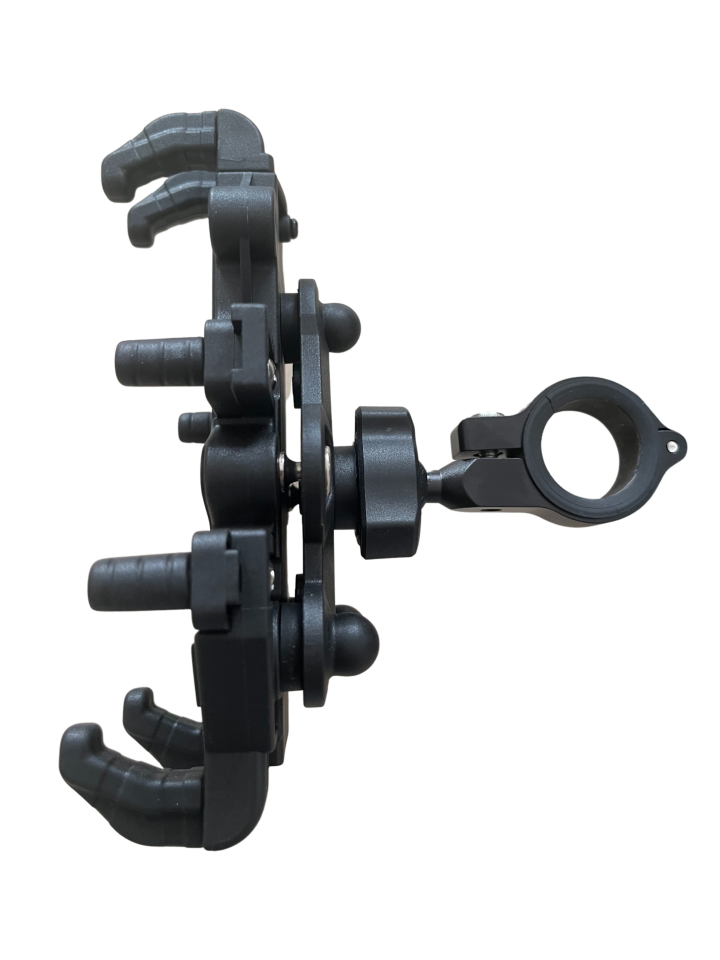 CARETECH CT-M08 Telefon Tutucu Titreşim Önleyici Motosiklet Gidon Ayna Montajlı 8 Pençeli Siyah Su geçirmez