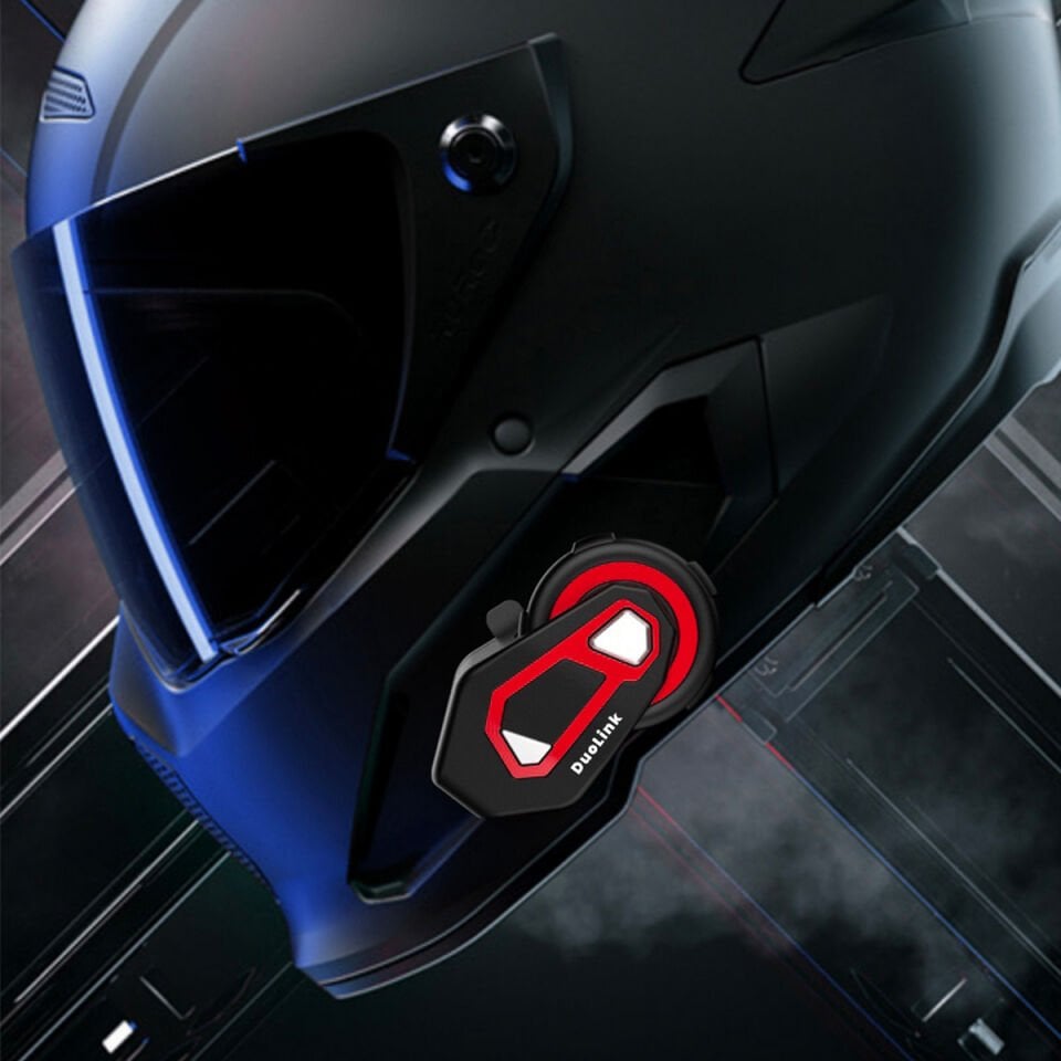DuoLink X01 Pro İnterkom Bluetooth 6 Kişi Grup Motosiklet Kulaklık Müzik Paylaşımı Kask Intercom Sesli Yanıt