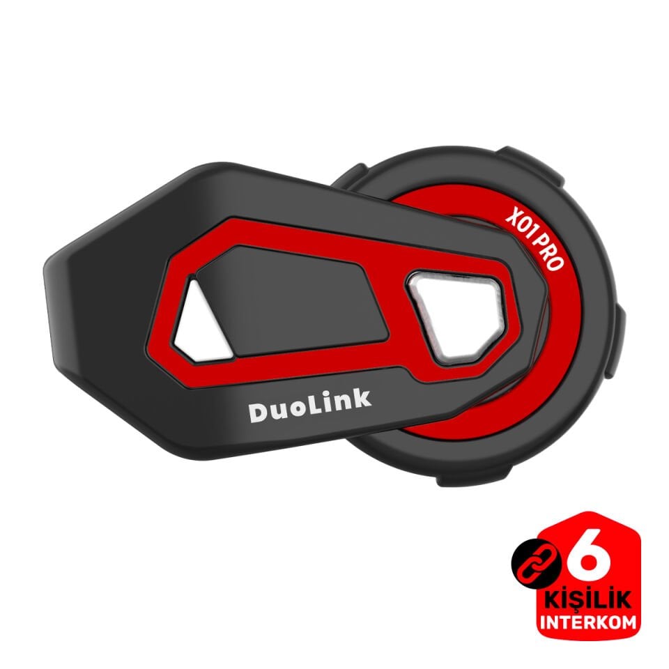 DuoLink X01 Pro İnterkom Bluetooth 6 Kişi Grup Motosiklet Kulaklık Müzik Paylaşımı Kask Intercom Sesli Yanıt