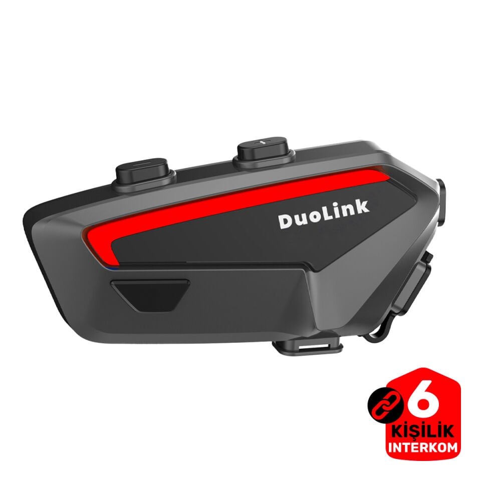 DuoLink X02 İnterkom Bluetooth 6 Kişi Grup Motosiklet Kulaklık Müzik Paylaşımı Kask Intercom Sesli Yanıt
