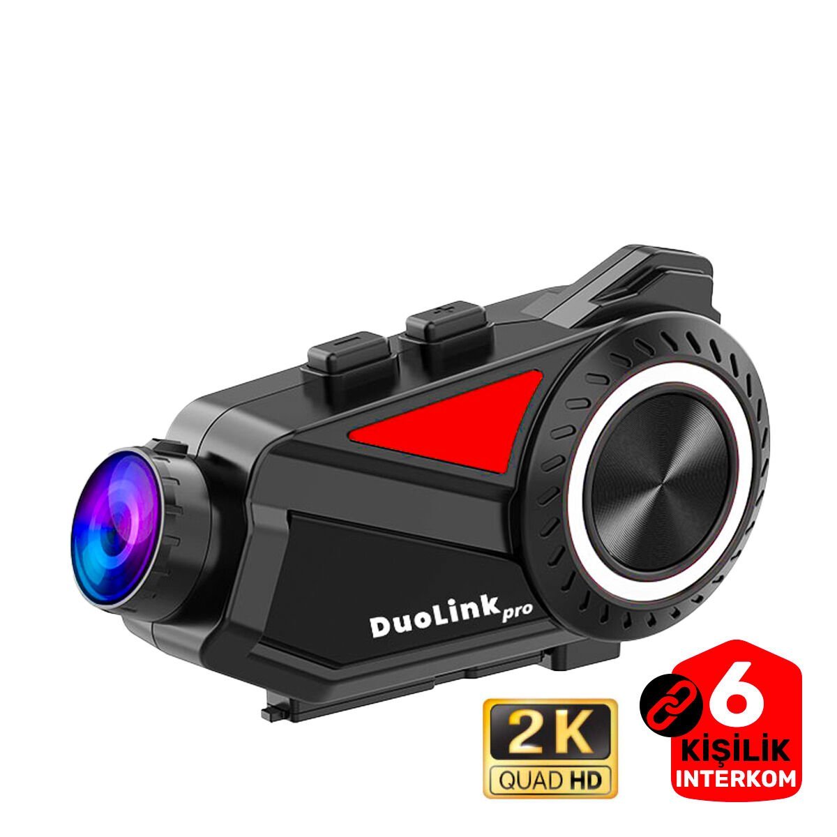 DuoLink X74 Pro İnterkom Motosiklet Kameralı 360° Modül 6 Kişi Bluetooth Kask Intercom Video Kayıt Kulaklık
