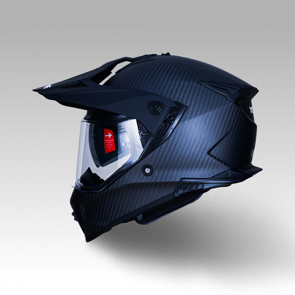 YOHE FG601 Kask Karbon Full Face Motosiklet Mat Siyah Çift Vizör UV Bluetooth Yuvalı ECE 22.06 MIPS