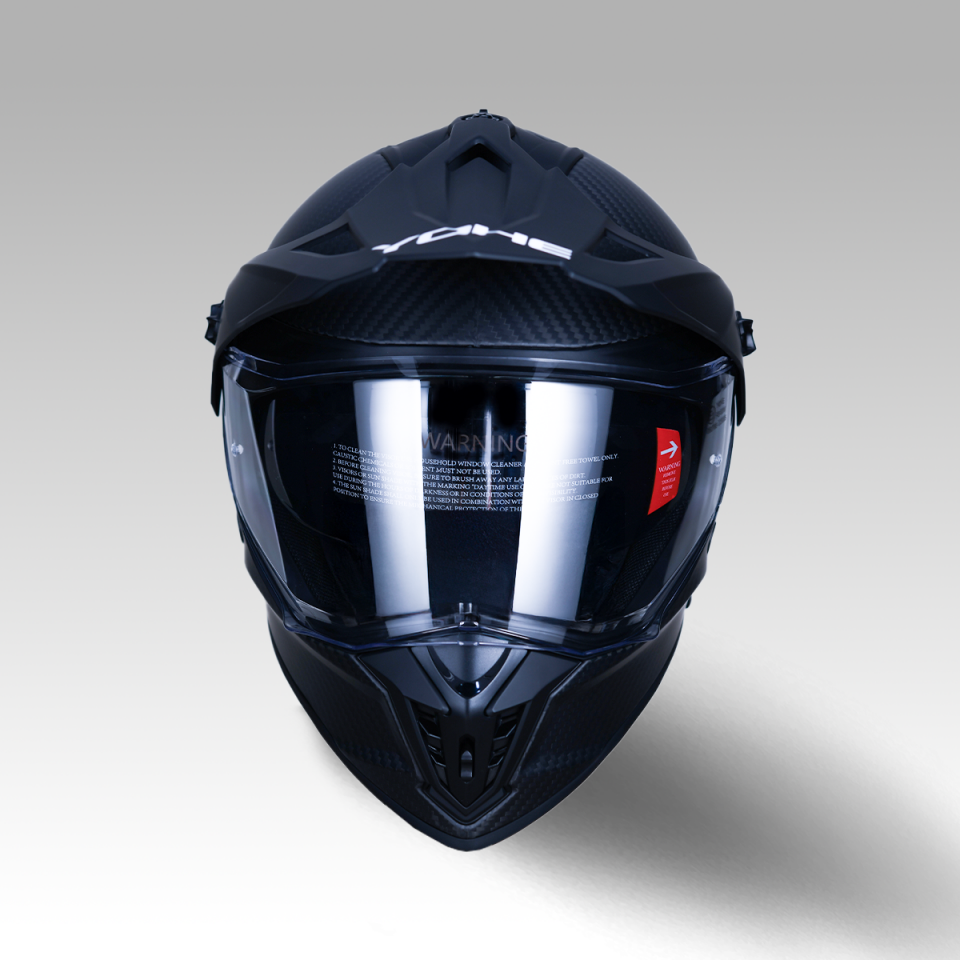 YOHE FG601 Kask Karbon Full Face Motosiklet Mat Siyah Çift Vizör UV Bluetooth Yuvalı ECE 22.06 MIPS