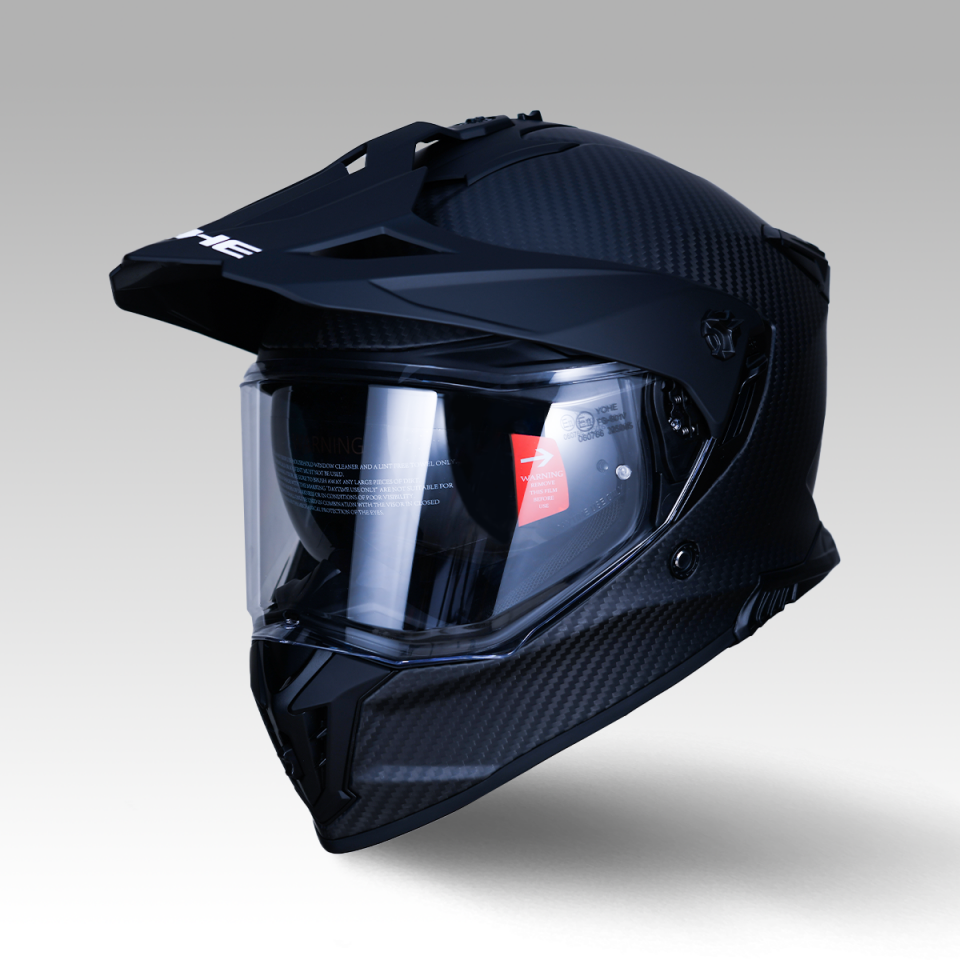 YOHE FG601 Kask Karbon Full Face Motosiklet Mat Siyah Çift Vizör UV Bluetooth Yuvalı ECE 22.06 MIPS