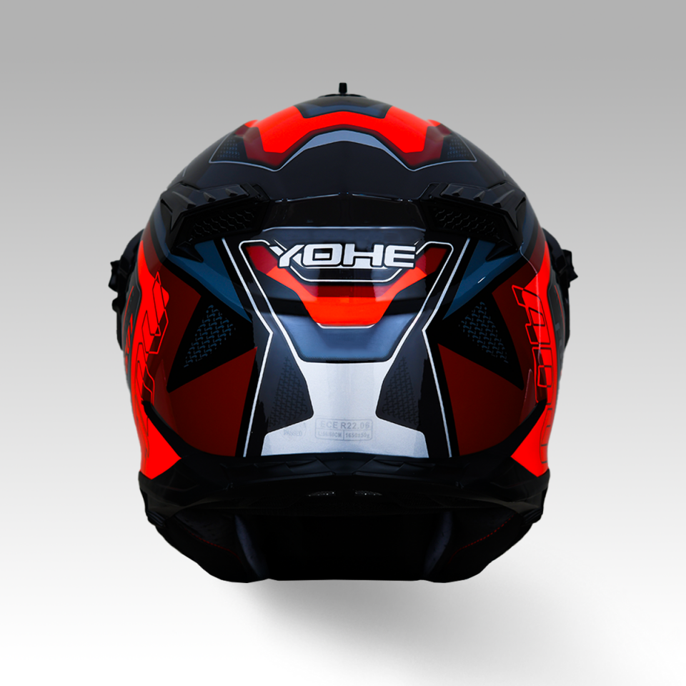 YOHE FG601 Kask Full Face Motosiklet Neon Turuncu Parlak Çift Vizör Bluetooth Yuvalı ECE 22.06 MIPS
