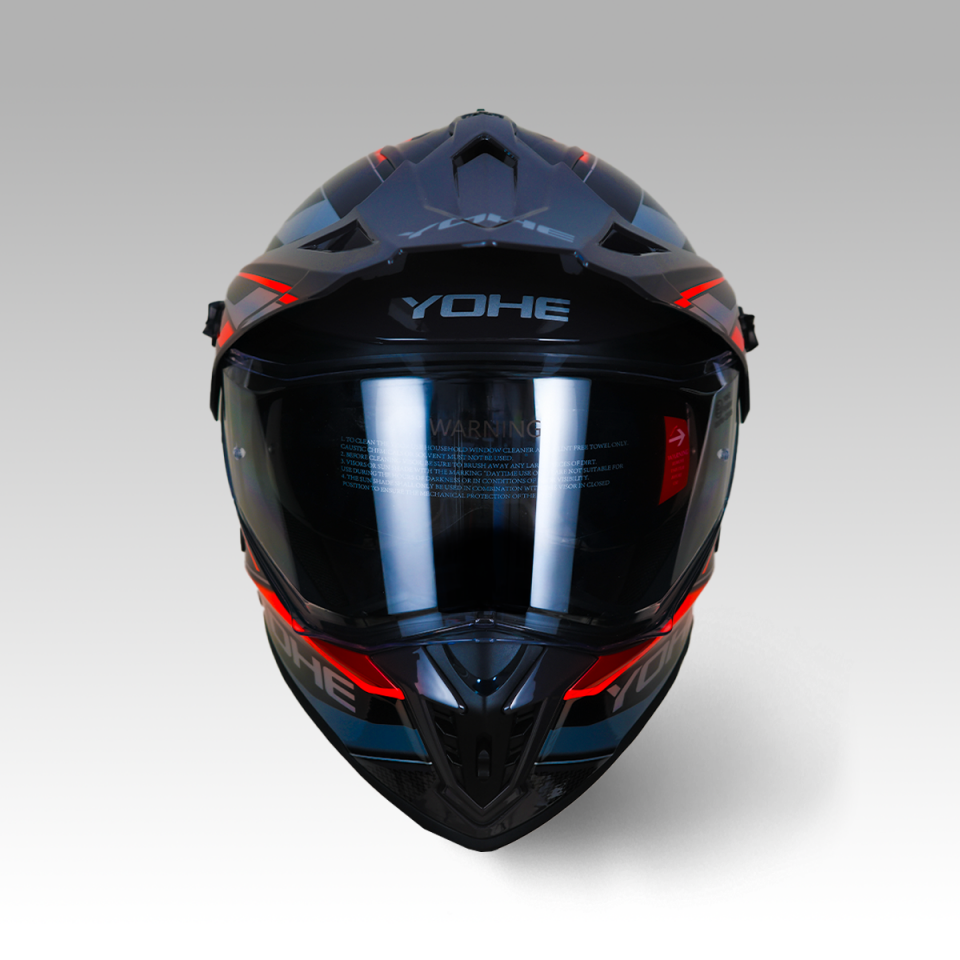 YOHE FG601 Kask Full Face Motosiklet Neon Turuncu Parlak Çift Vizör Bluetooth Yuvalı ECE 22.06 MIPS