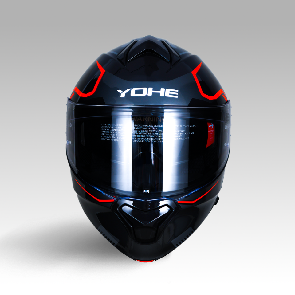 YOHE 935SV Kask Çene Açılır Motosiklet Parlak Turuncu Çift Vizör UV Bluetooth Yuvalı ECE 22.06 MIPS