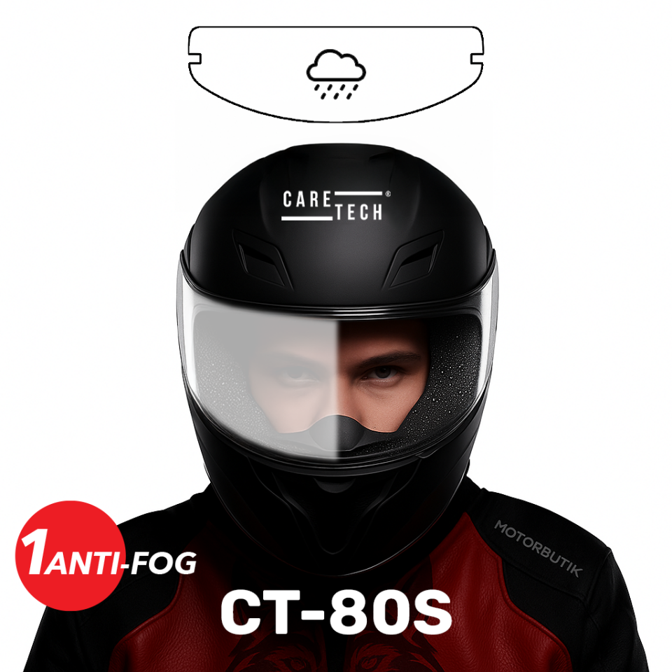 CARETECH CT-80S Motosiklet Kask Buğu Önleyici Film - Kask Vizörü Anti Fog Kolay Montaj  (KASK DEĞİLDİR)