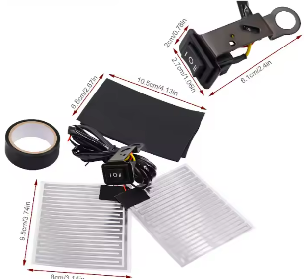 CARETECH CT-E043 Elcik Isıtma Motosiklet 2  Kademeli Isıtmalı Sarmalı Takım Motosiklet Gidon Evrensel