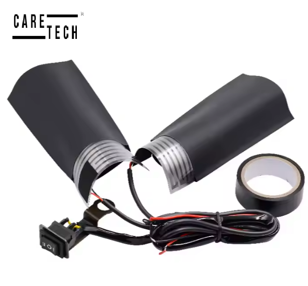 CARETECH CT-E043 Elcik Isıtma Motosiklet 2  Kademeli Isıtmalı Sarmalı Takım Motosiklet Gidon Evrensel