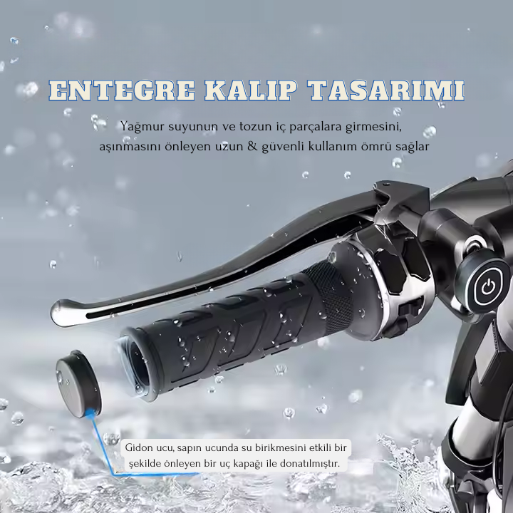 CARETECH CT-E1956 Elcik Isıtma Motosikelt 5 Kademeli Isıtmalı Geçmeli Takım Motosiklet Gidon Evrensel