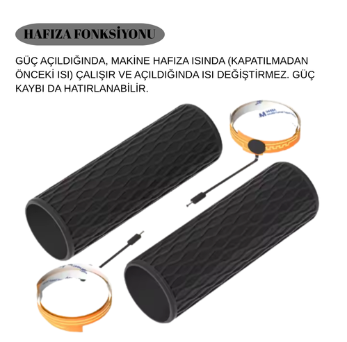 CARETECH CT-E1819 Elcik Isıtma Motosiklet 5 Kademeli Isıtmalı Geçmeli Takım Motosiklet  Gidon Evrensel