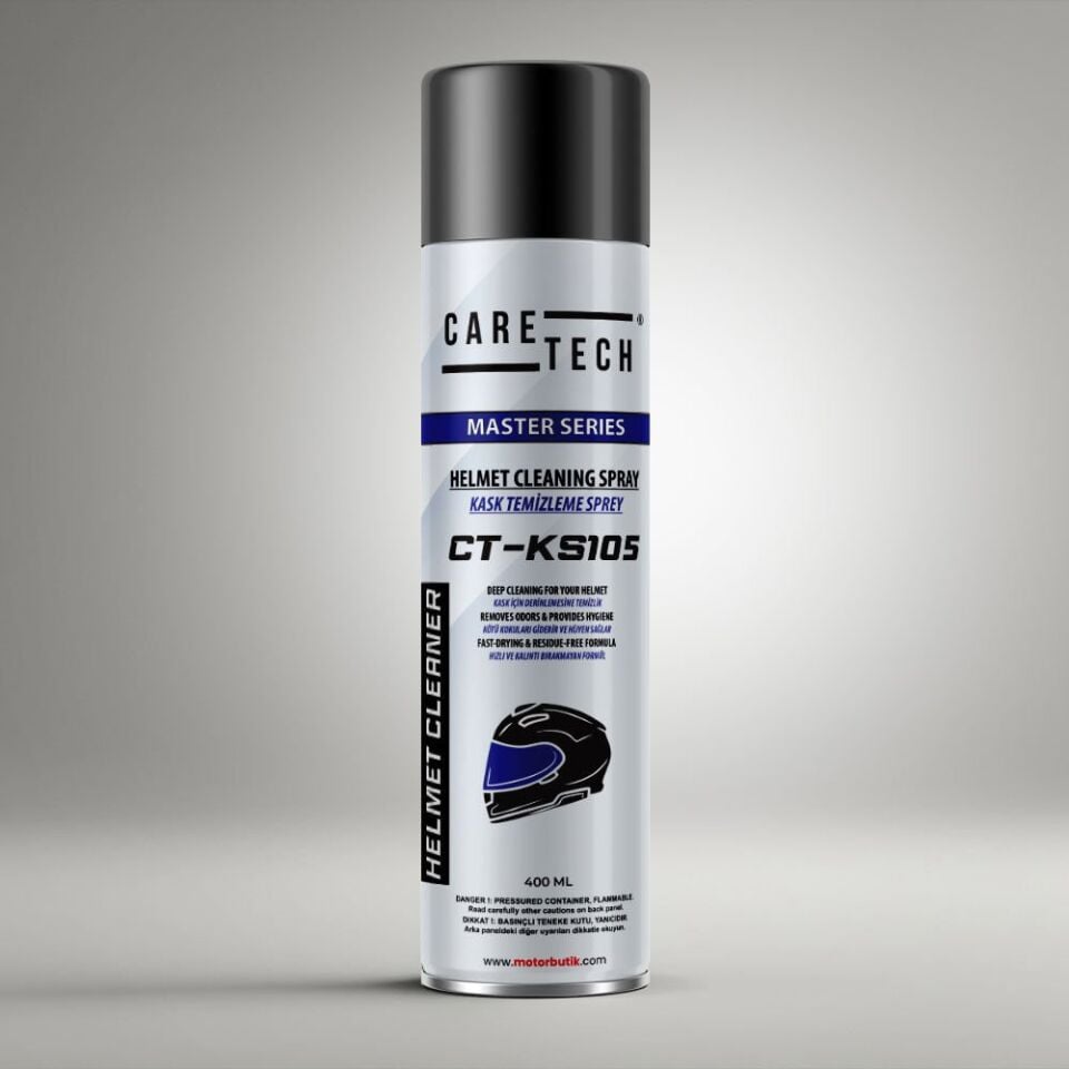 CARETECH CT-KS105 Kask Temizleme Spreyi ( Kask İç Dış )Motosiklet Bisiklet Scooter 400 ml