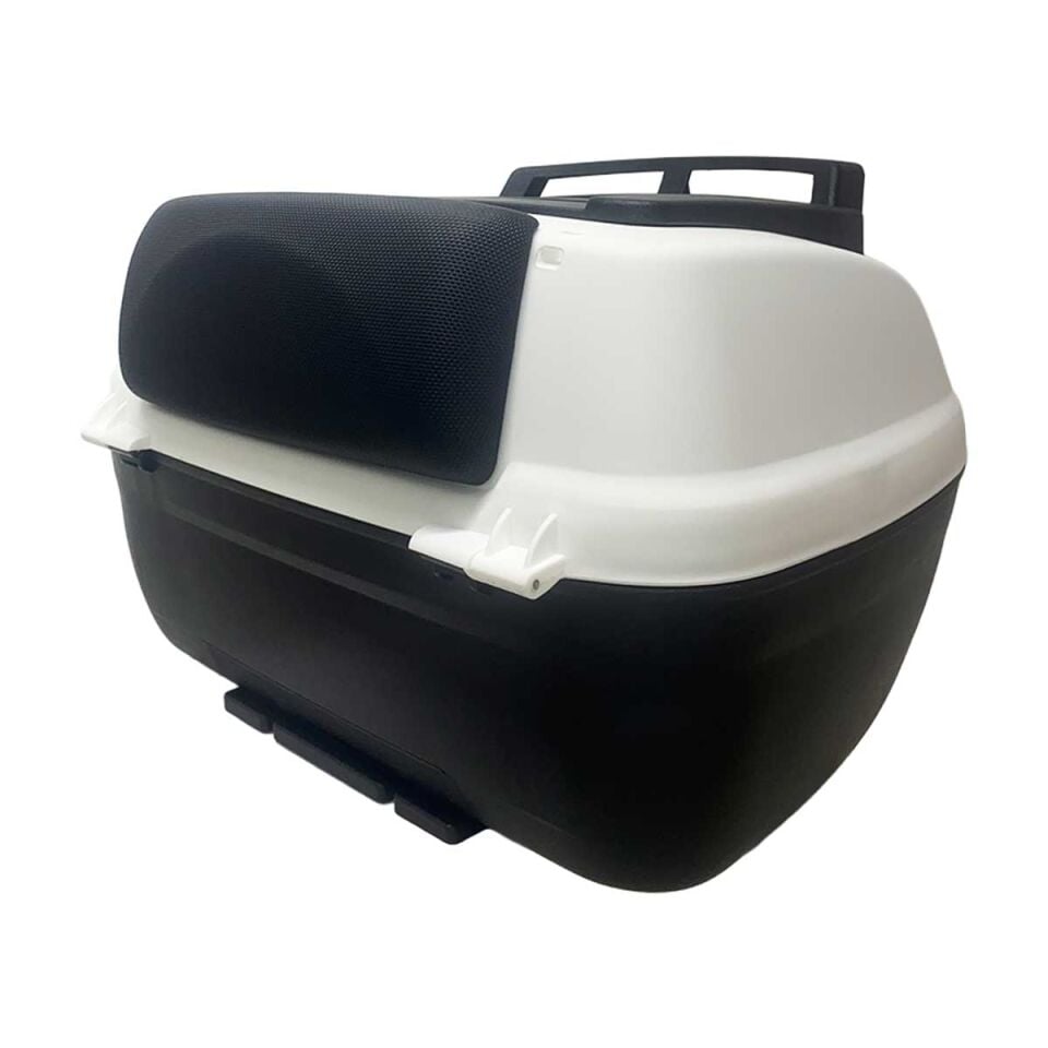 WHEELIE XT60-W 40 Litre Motosiklet Arka Çanta Beyaz Su Geçirmez ABS Top Case Bagaj Üniversal