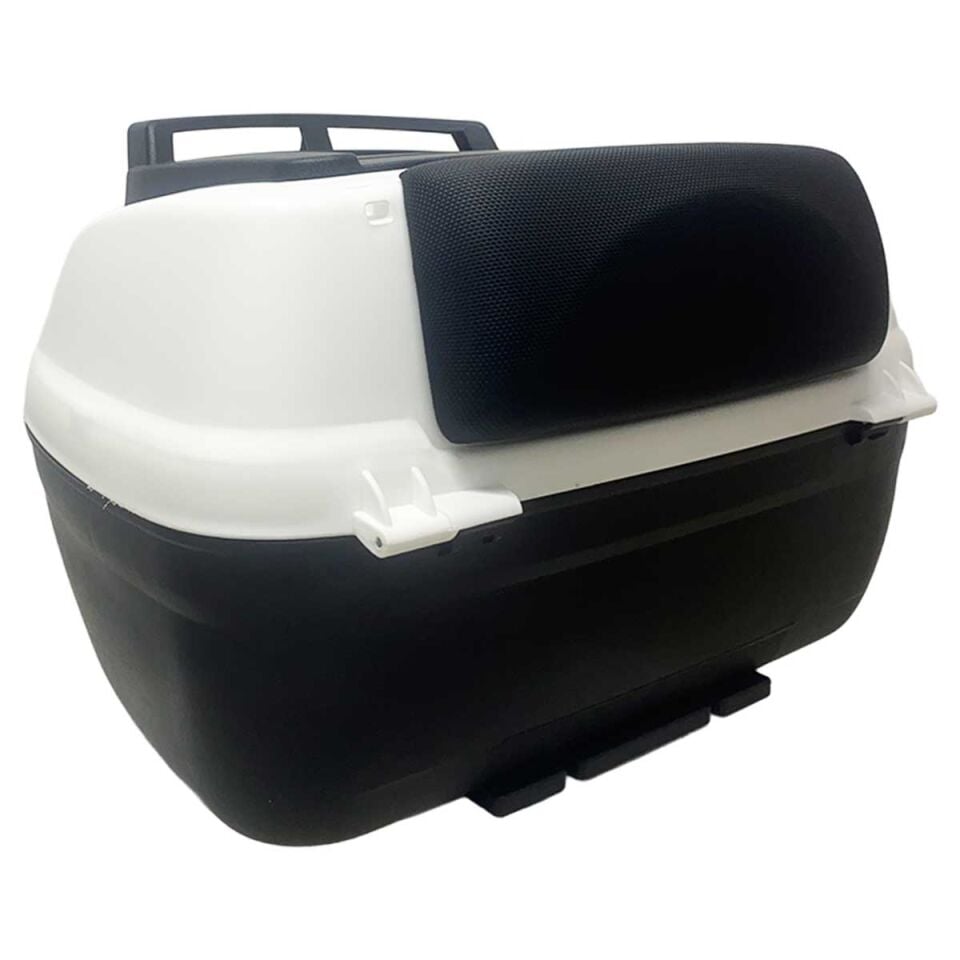 WHEELIE XT60-W 40 Litre Motosiklet Arka Çanta Beyaz Su Geçirmez ABS Top Case Bagaj Üniversal