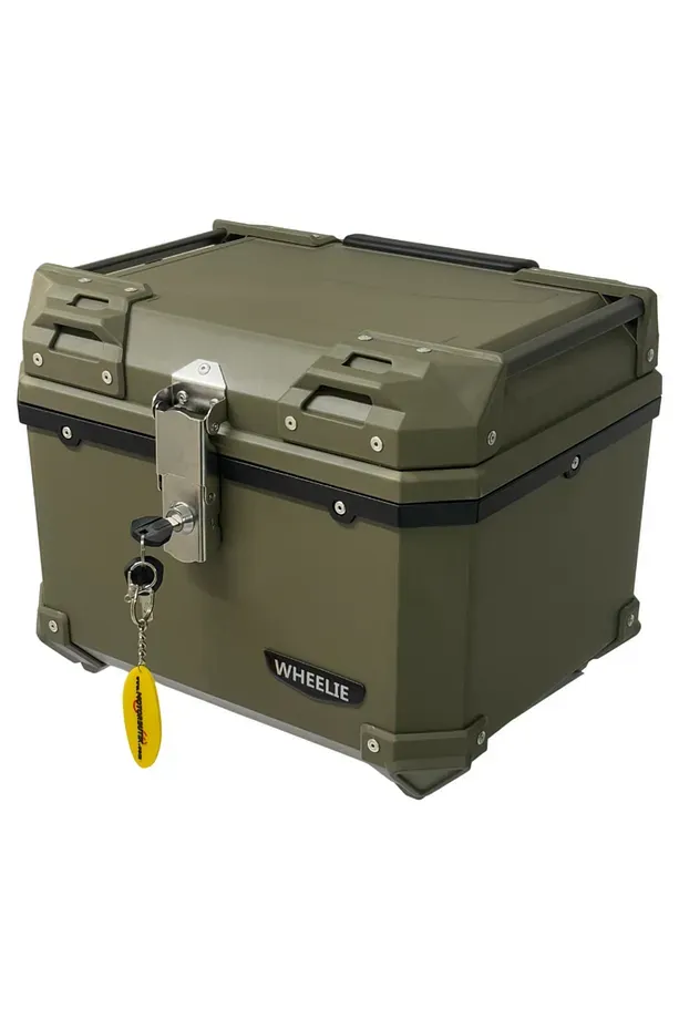WHEELIE XT570P-AG 45 Litre Motosiklet Arka Çanta Haki Yeşil - Asker Yeşili Su Geçirmez ABS Bagaj Üniversal