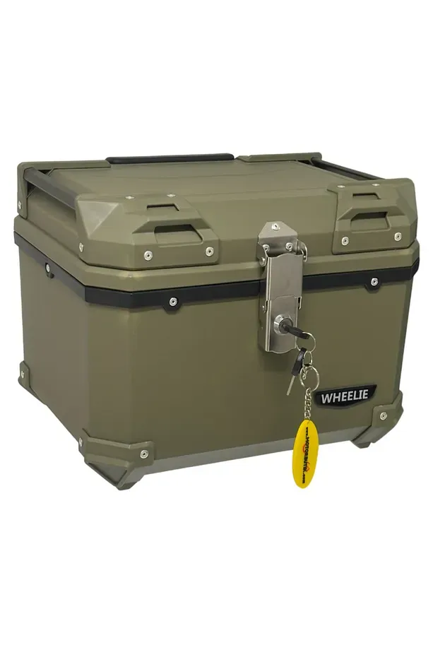WHEELIE XT570P-AG 45 Litre Motosiklet Arka Çanta Haki Yeşil - Asker Yeşili Su Geçirmez ABS Bagaj Üniversal