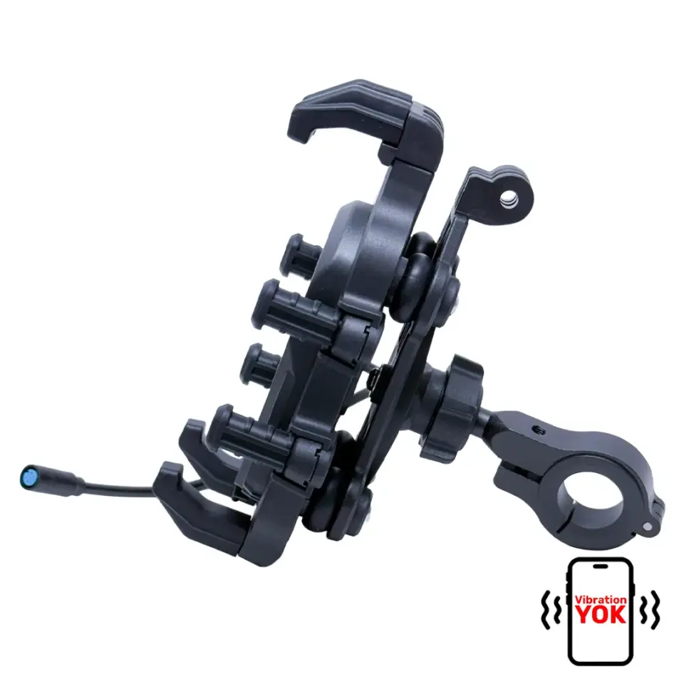 CARETECH CT-M11 Telefon Tutucu Titreşim Önleyicili Motosiklet Gidon Ayna Montajlı TYPE-C Hızlı Şarj