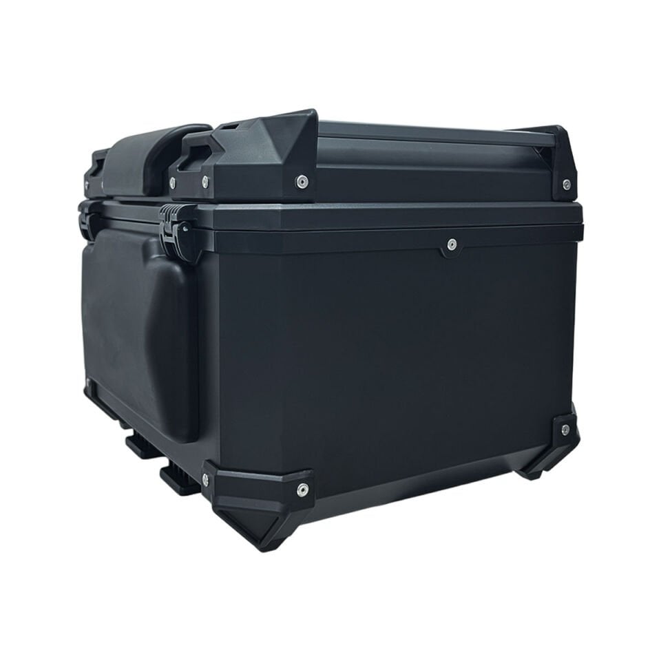 WHEELIE XT577-B 55 Litre Motosiklet Arka Çanta Siyah Su Geçirmez ABS Top Case Bagaj Üniversal