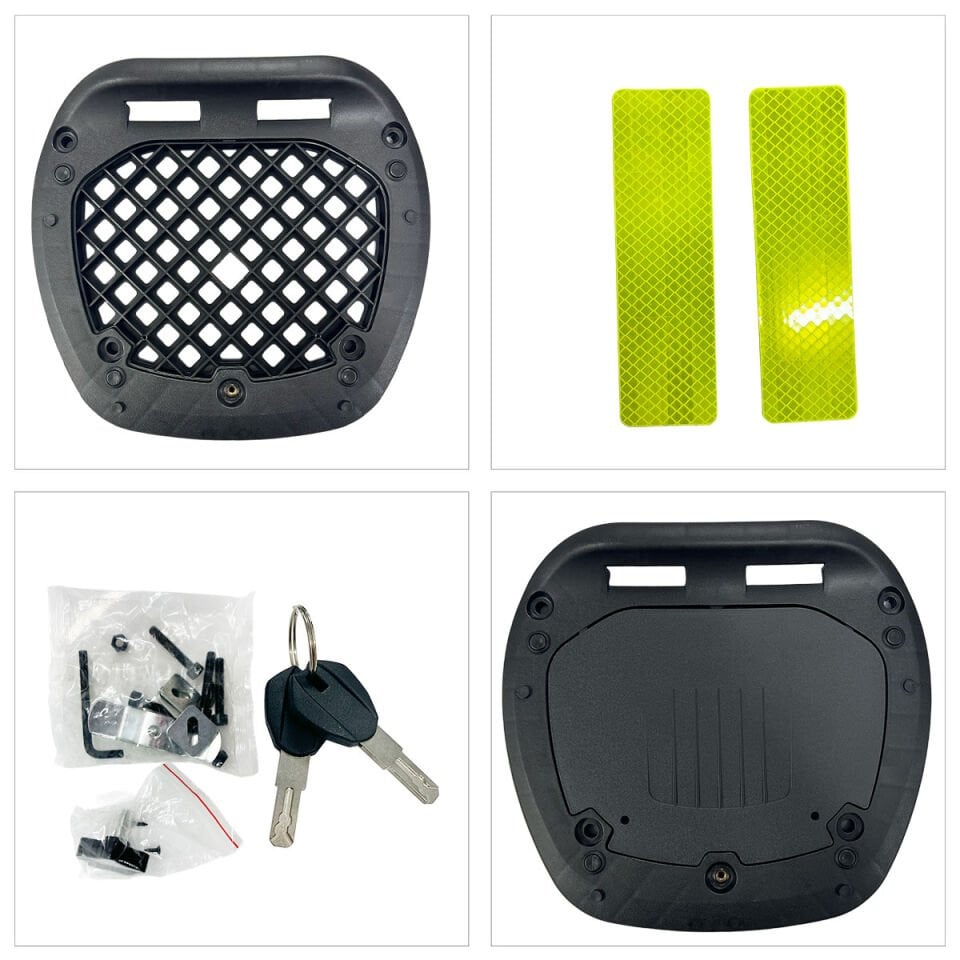 WHEELIE XT577-B 55 Litre Motosiklet Arka Çanta Siyah Su Geçirmez ABS Top Case Bagaj Üniversal