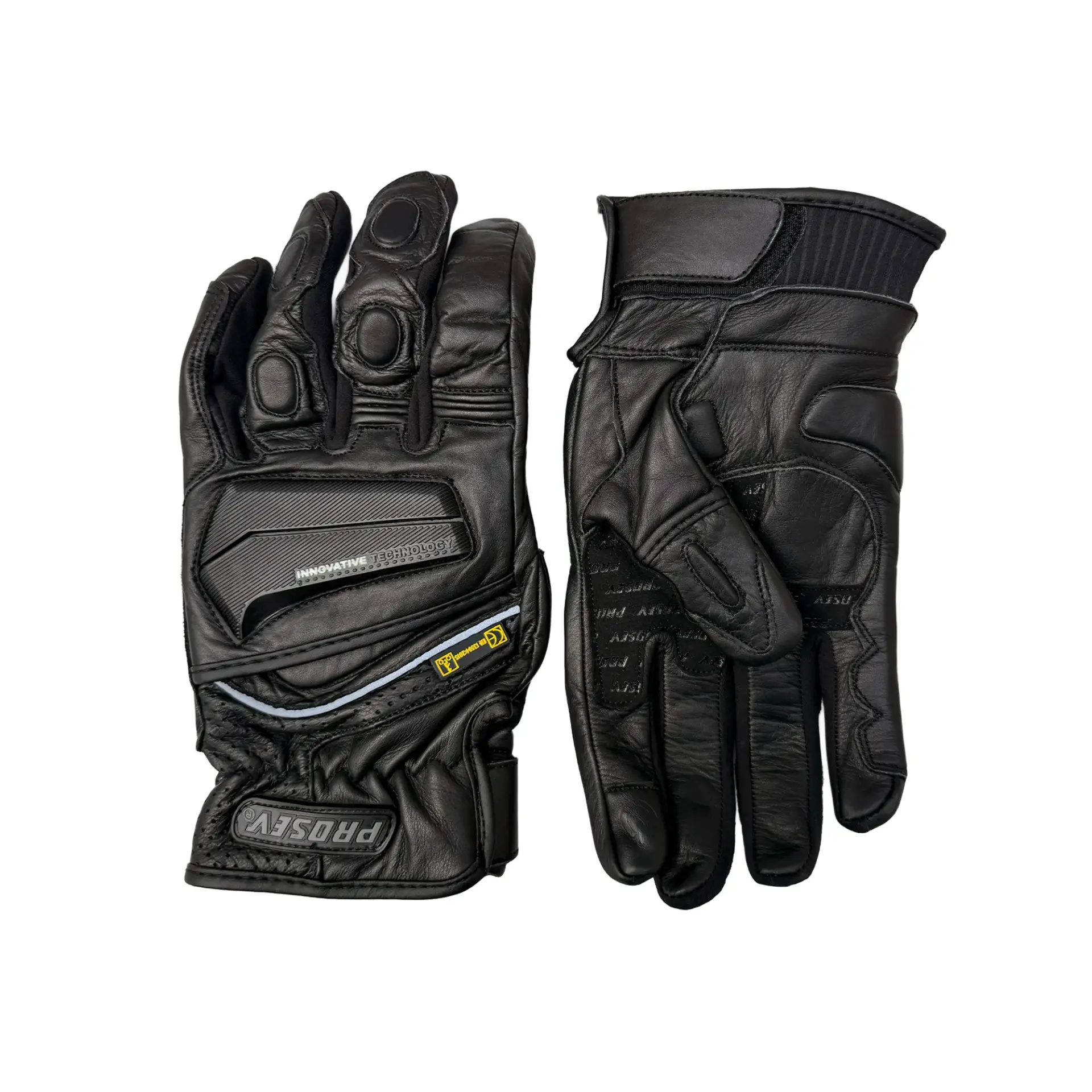 Prosev AT-4131  4 Mevsim Motosiklet Eldiveni – Dokunmatik, Korumalı, Kaymaz Avuç, SİYAH (XL)