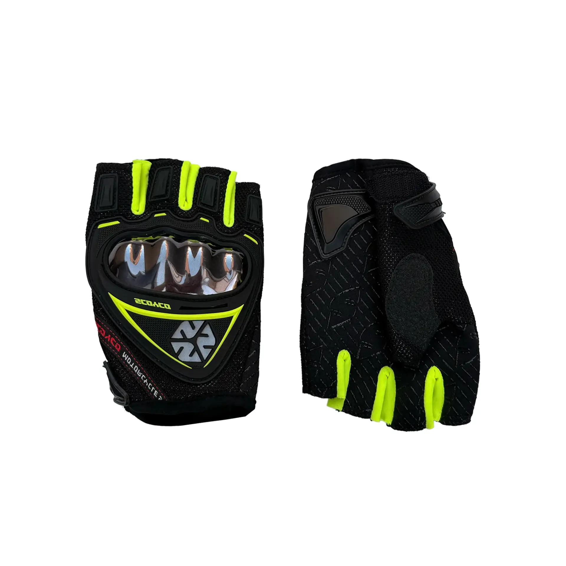 Scoyco 44-D Motor Eldiveni – Dokunmatik, Korumalı, Kaymaz Avuç, YAZLIK, YEŞİL/SİYAH(XL)