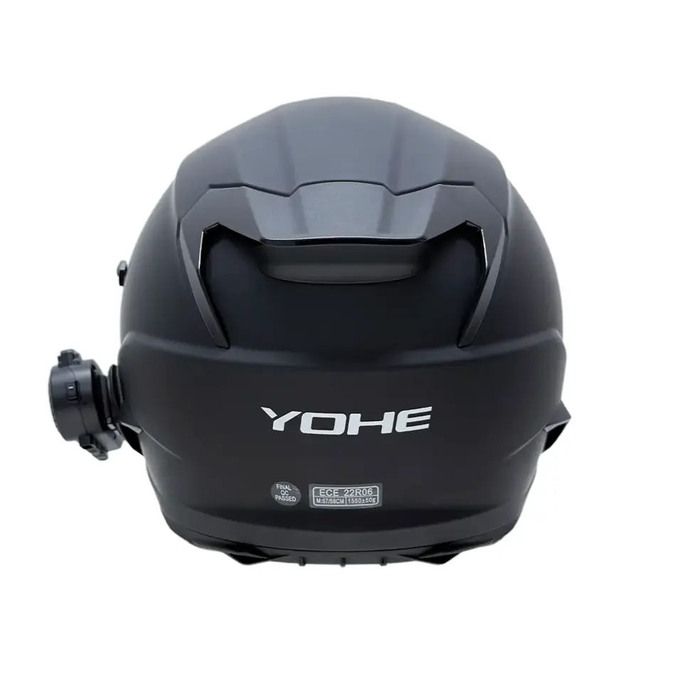 YOHE FF983SV Kask Full Face Motosiklet Mat Siyah Çift Vizör Bluetooth Yuvalı ECE 22.06 MIPS