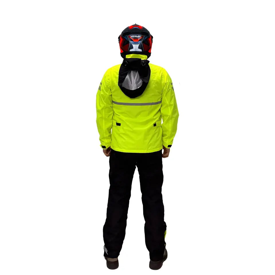 CT-NEONPRO  Motosiklet  Yağmurluk Astarlı Kapüşonlu Reflektörlü Çantalı Su Rüzgar Geçirmez