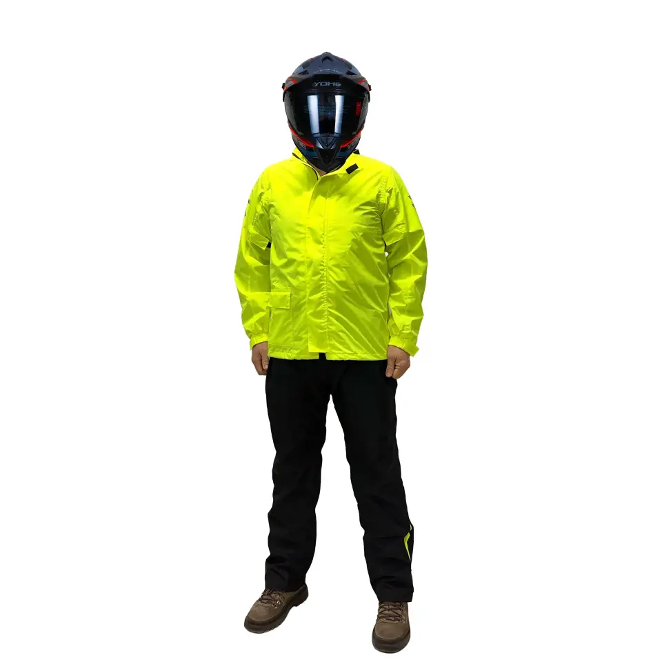 CT-NEONPRO  Motosiklet  Yağmurluk Astarlı Kapüşonlu Reflektörlü Çantalı Su Rüzgar Geçirmez