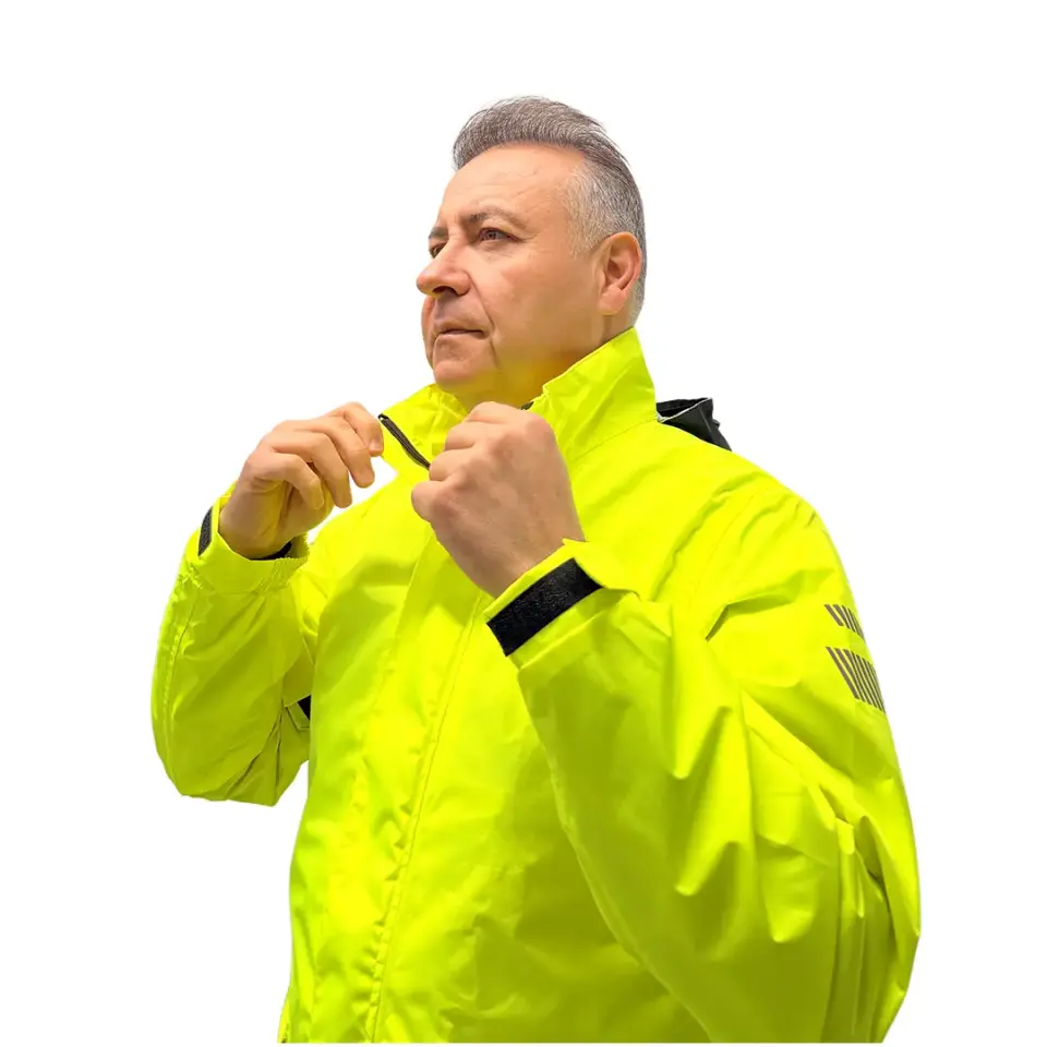 CT-NEONPRO  Motosiklet  Yağmurluğu Astarlı Kapüşonlu Reflektörlü Çantalı Su Rüzgar Geçirmez