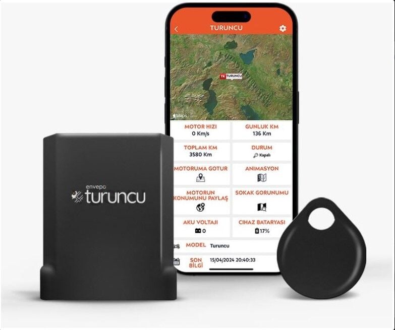 TURUNCU MOTOSİKLET TAKİP CİHAZI KABLOSUZ 12 AY