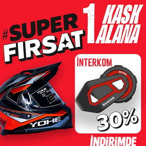 1 KASK ALANA, 1 ADET İNTERKOM %30 İNDİRİMLİ