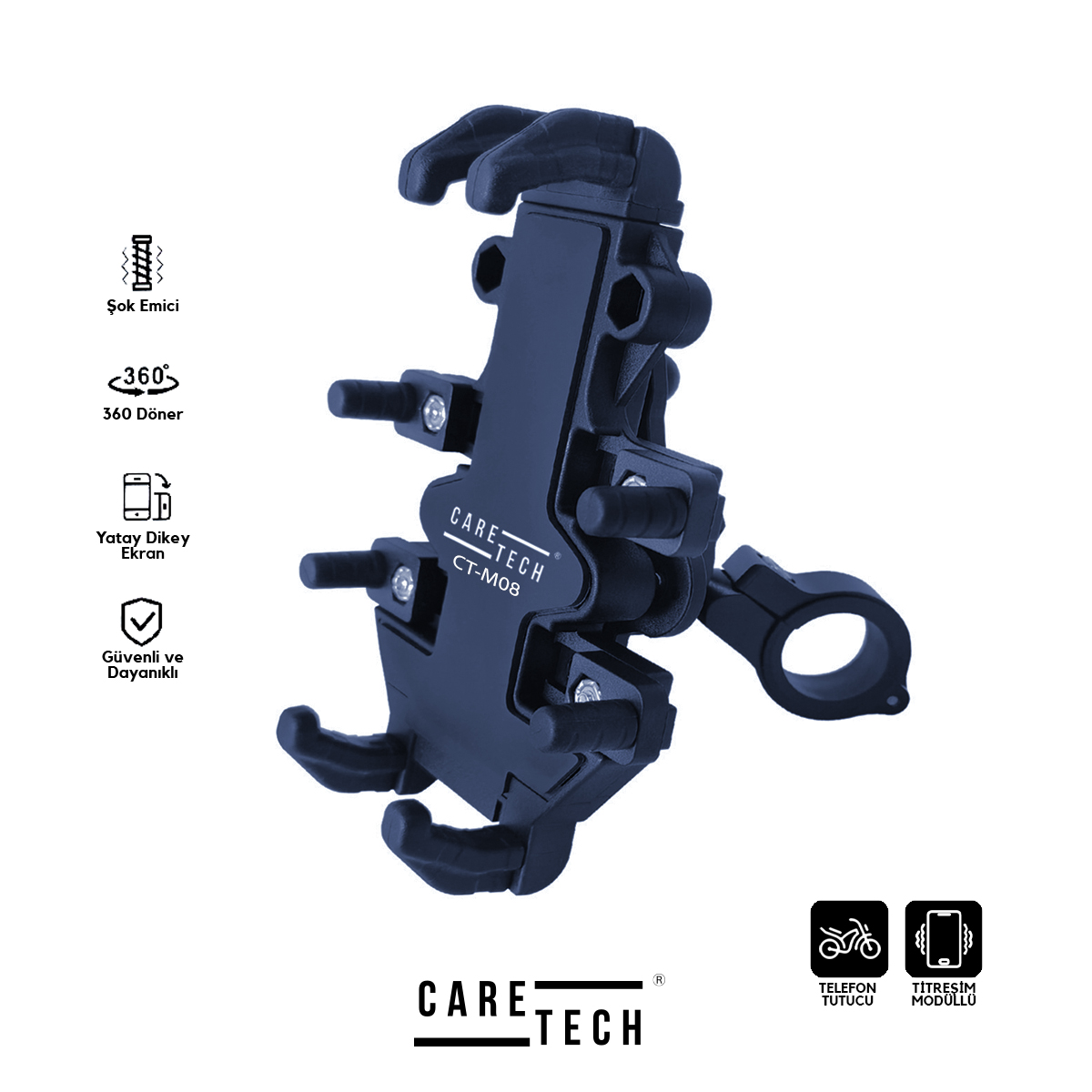 CARETECH CT-M08 TİTREŞİM MODÜLLÜ TELEFON TUTUCU